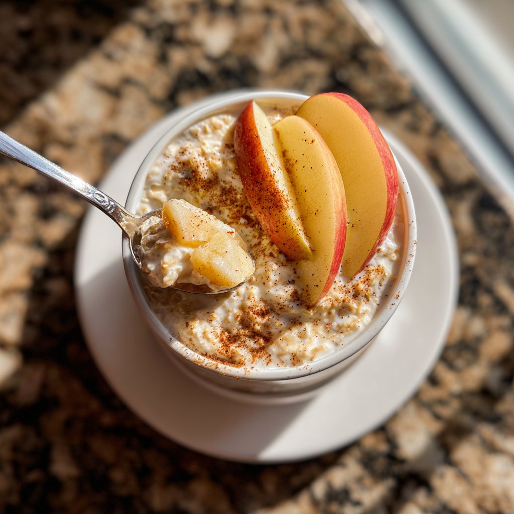 Frühstücksideen mit Overnight Oats und Apfel