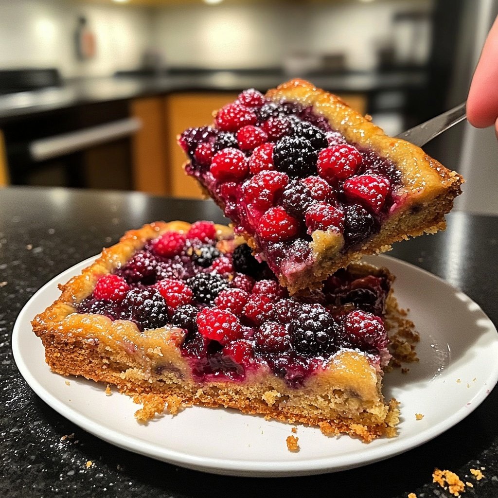 Bananenkuchen mit Beeren