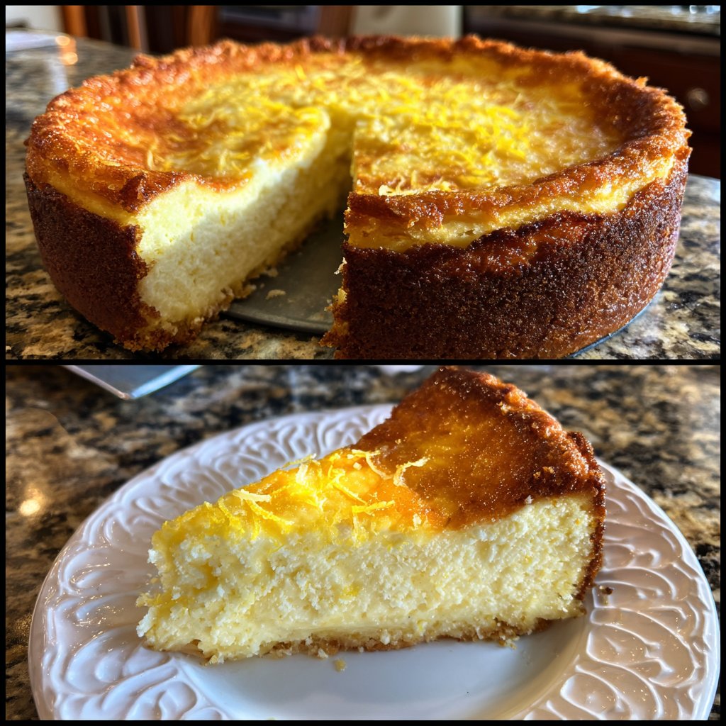 Käsekuchen mit Zitronenboden