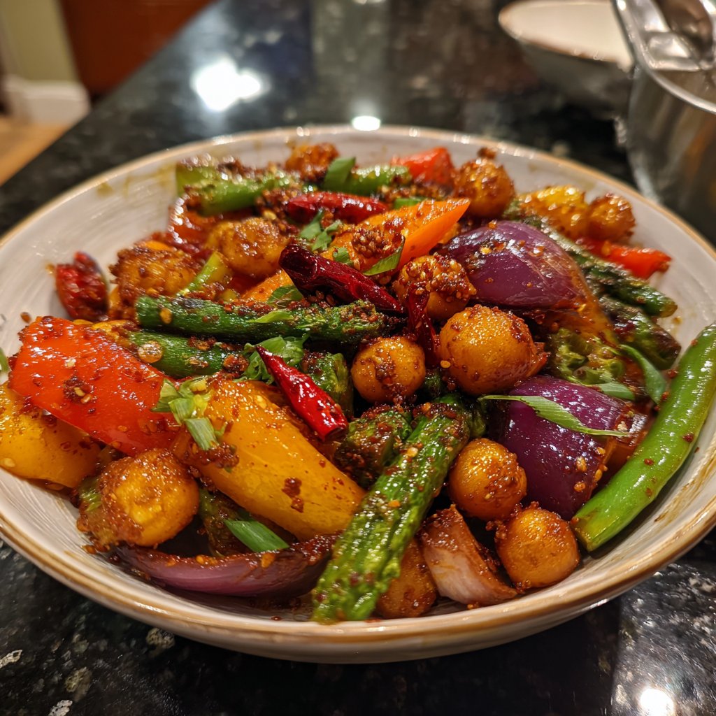 Asiatische Gemüsepfanne mit Chili