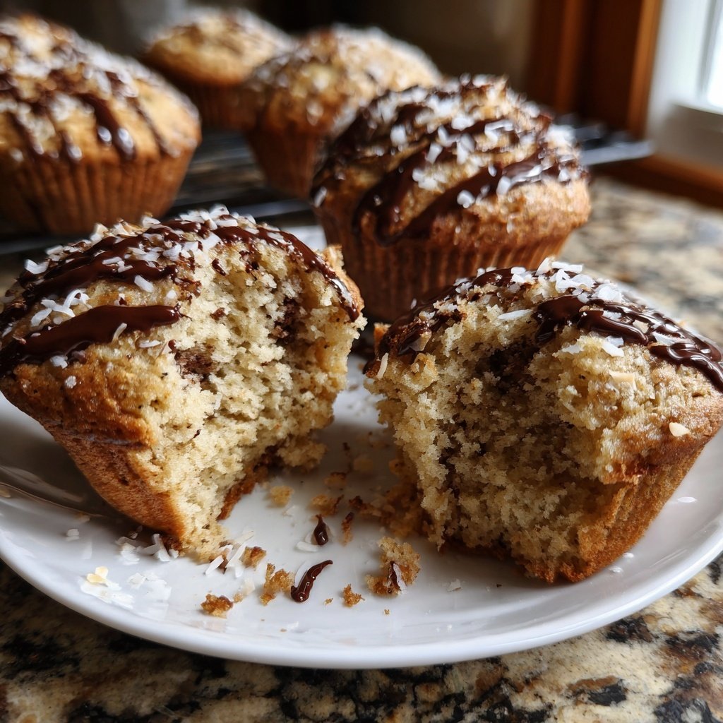 Muffins mit Kokosraspeln und Schokolade