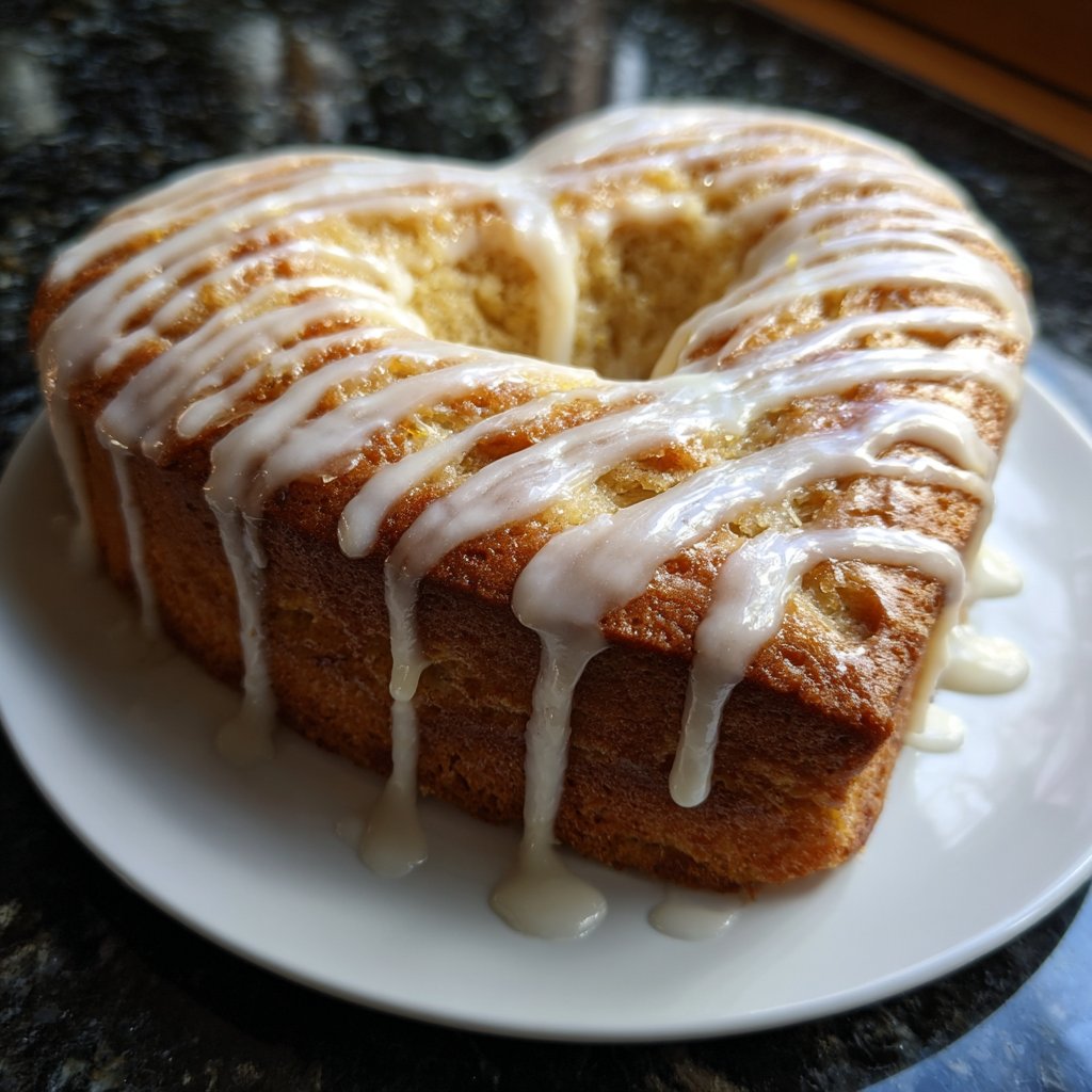 Zitronenkuchen in Herzform